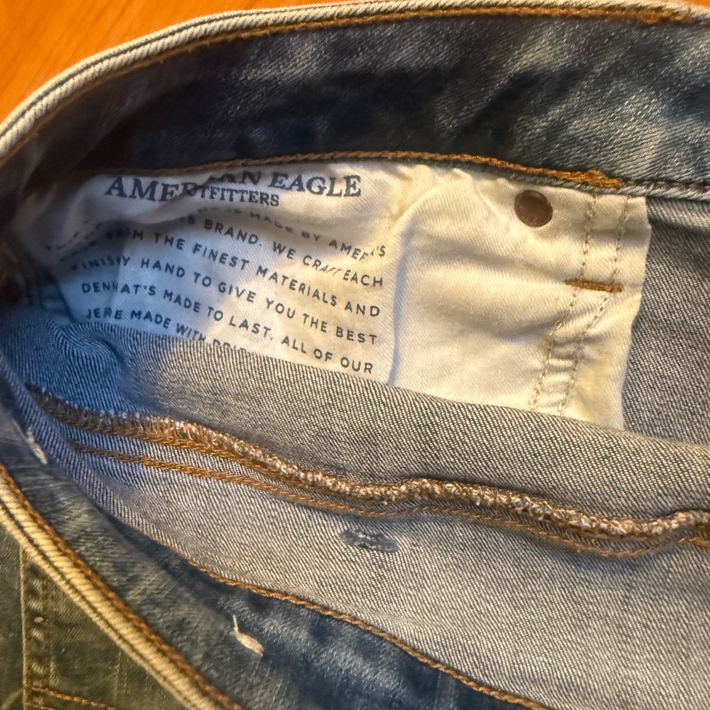 Mens American Eagle Extreme Flex + Denim Jean Shorts JORTS Distressed Sz 38 - Picture 4 of 6
